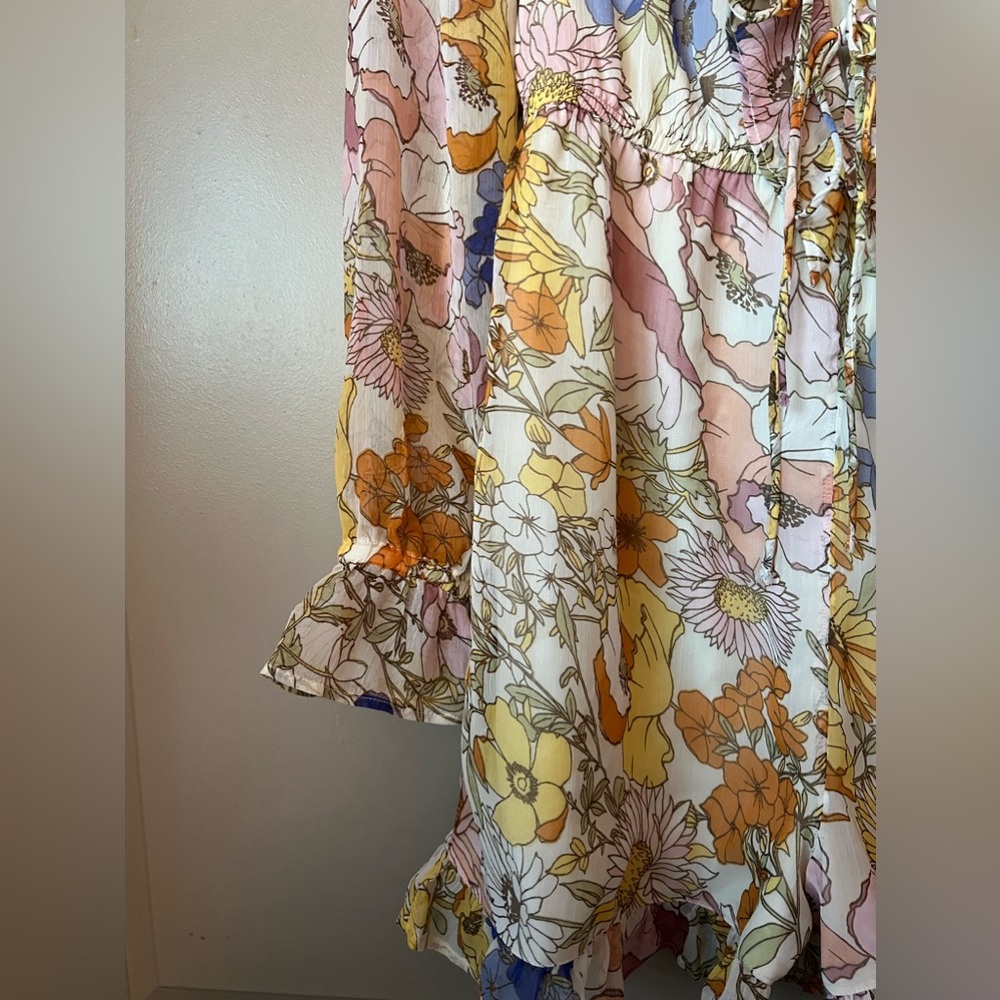 Neon Rose Floral Ruffle Romper - Picture 5 of 10